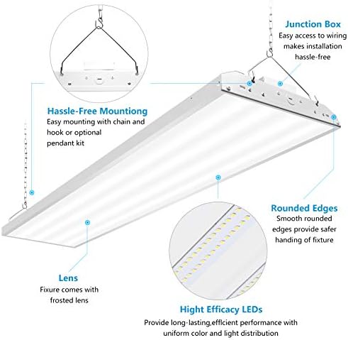 Cinoton 105W LED LINEAR LIGH BAY Light, 2ft LED Shop מתקן תאורה 15000lm [400W HID/HPS Equiv.] 100-277V